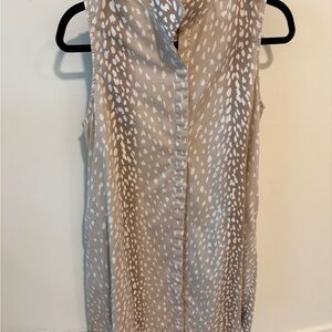 Tuckernuck Tan and White antelope Sleeveless Dress